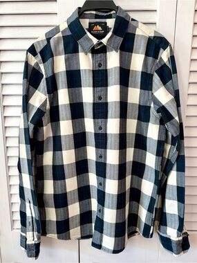 Scotch & Soda Amsterdam Couture Plaid Button Front Shirt Men’s L Blue/Gray Check